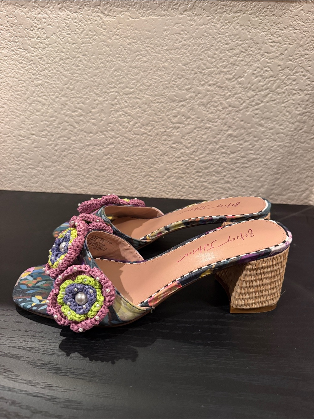 Betsey Johnson Deitrich Bright Multicolor Block Heel Mule Sandals - Picture 10 of 16